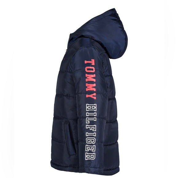 Tommy Hilfiger Big Boys Logo Hem Puffer Jacket - Picture 3 of 4